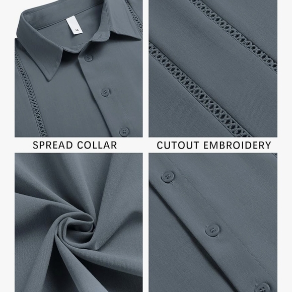 LETSEE Men's Cuban Guayabera Shirt #905 - Picture 9 of 13